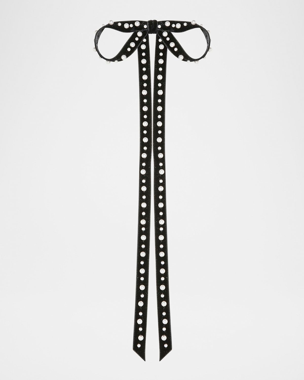 Annalee Pearly Velvet Bow Barrette