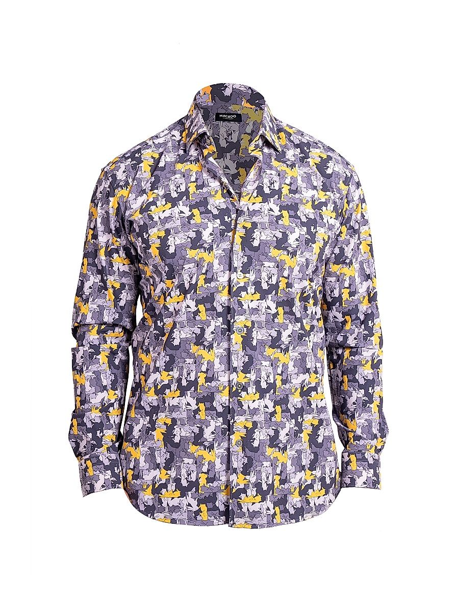 Men's Fibonacci Stretch Ascension Shirt - Grey - Size XXL