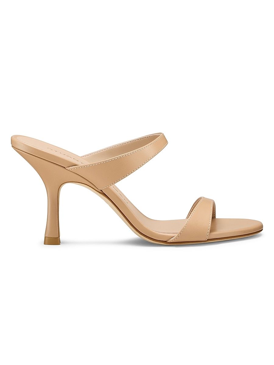 Women's Nudist 85MM Leather Mule Sandals - Adobe - Size 10