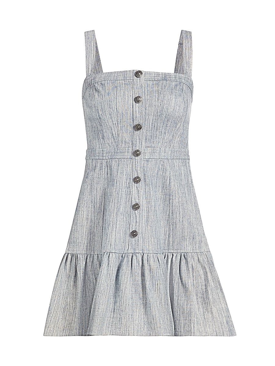 Women's Mina Spacedye Buttoned Mindress - Indigo White - Size 14