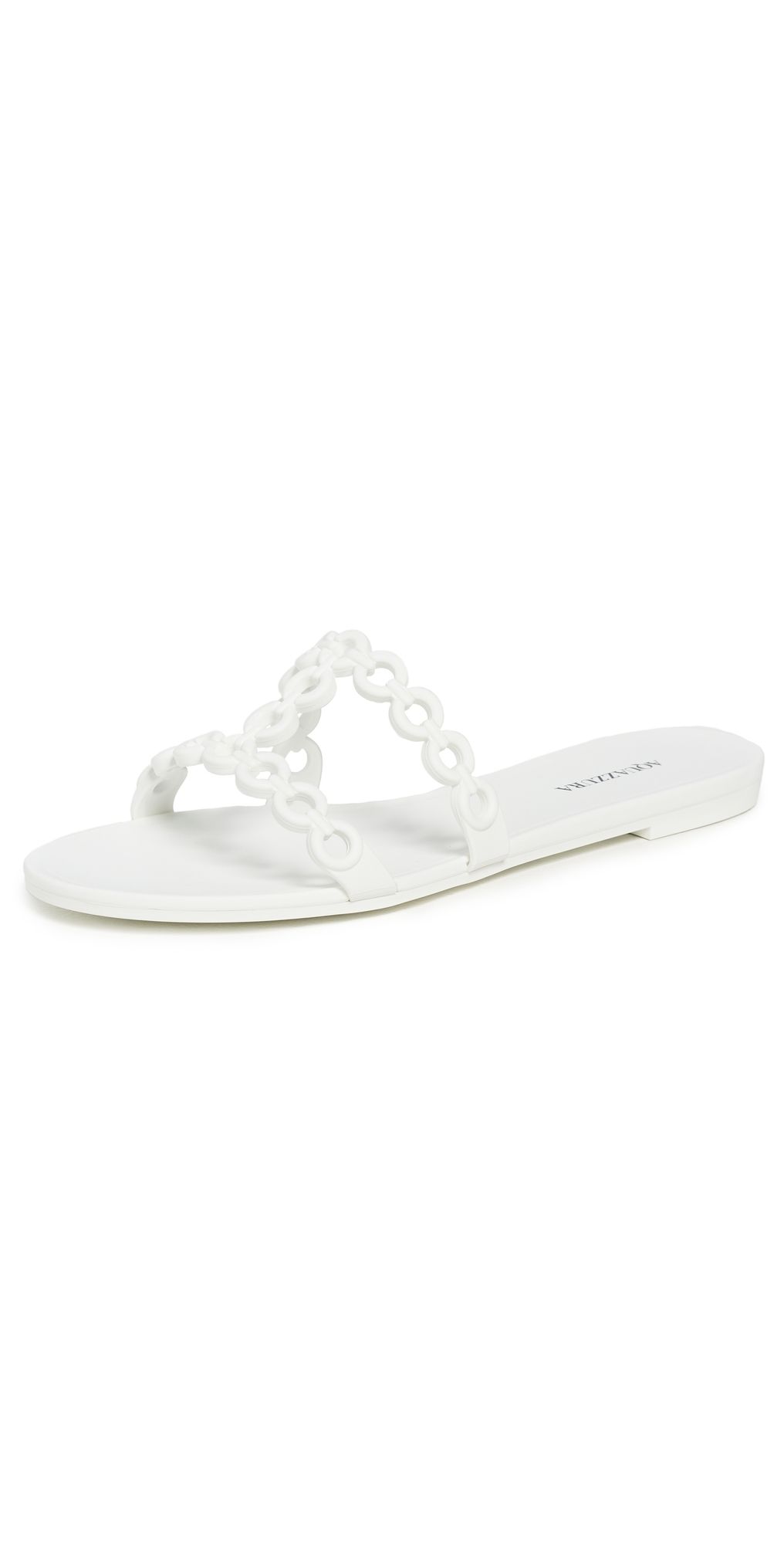 Aquazzura Infinity Chain Jelly Sandal Flats White 35.5
