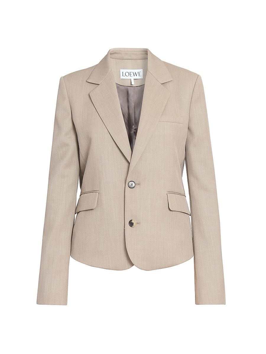 Women's Tailored Stretch Blazer - Beige Melange - Size 8