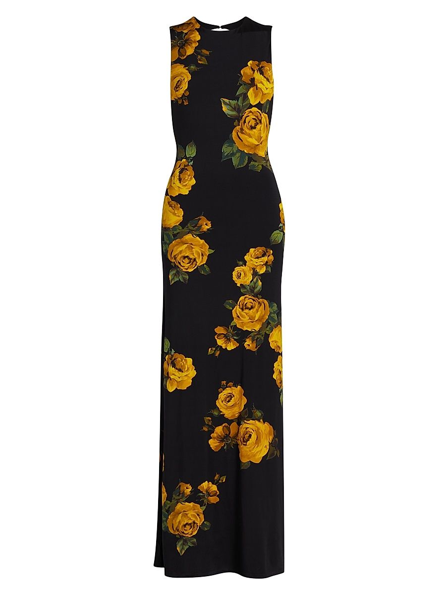Women's Delora Rose Print Sleeveless Maxi Dress - Rosehips - Size 10