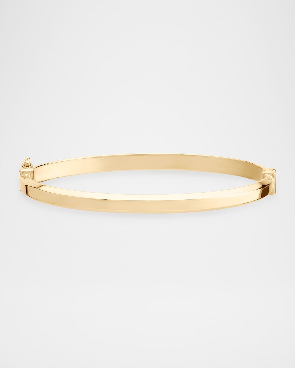 Edged Hollow Hinge Bangle in 14K Yellow Gold