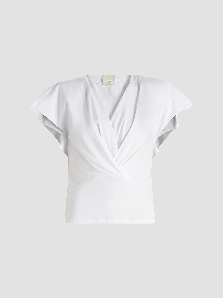 Isabel Marant Women's Nadrine Cotton Top - White - Size XL