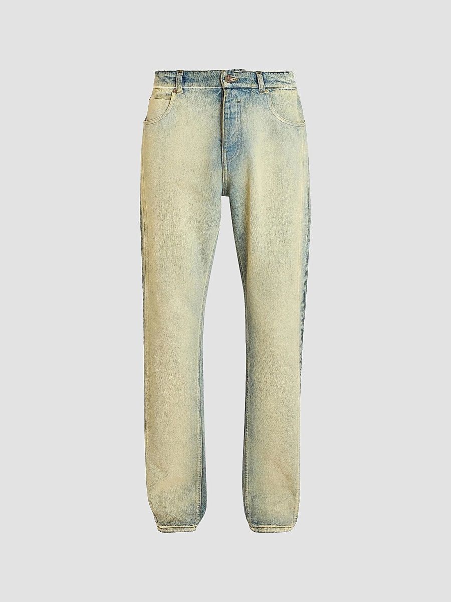 Balmain Men's Regular Fit Straight-Leg Jeans - Blue Jean - Size 36