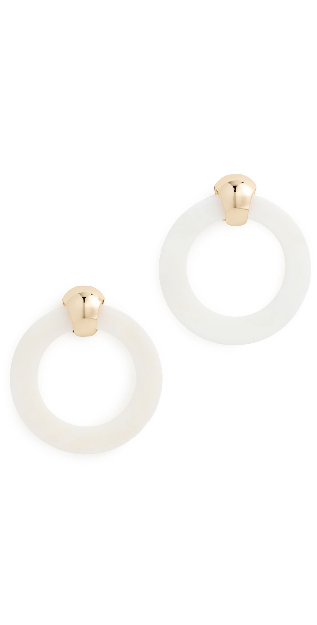 Ettika Mother of Pearl Open Ring Earrings White One Size