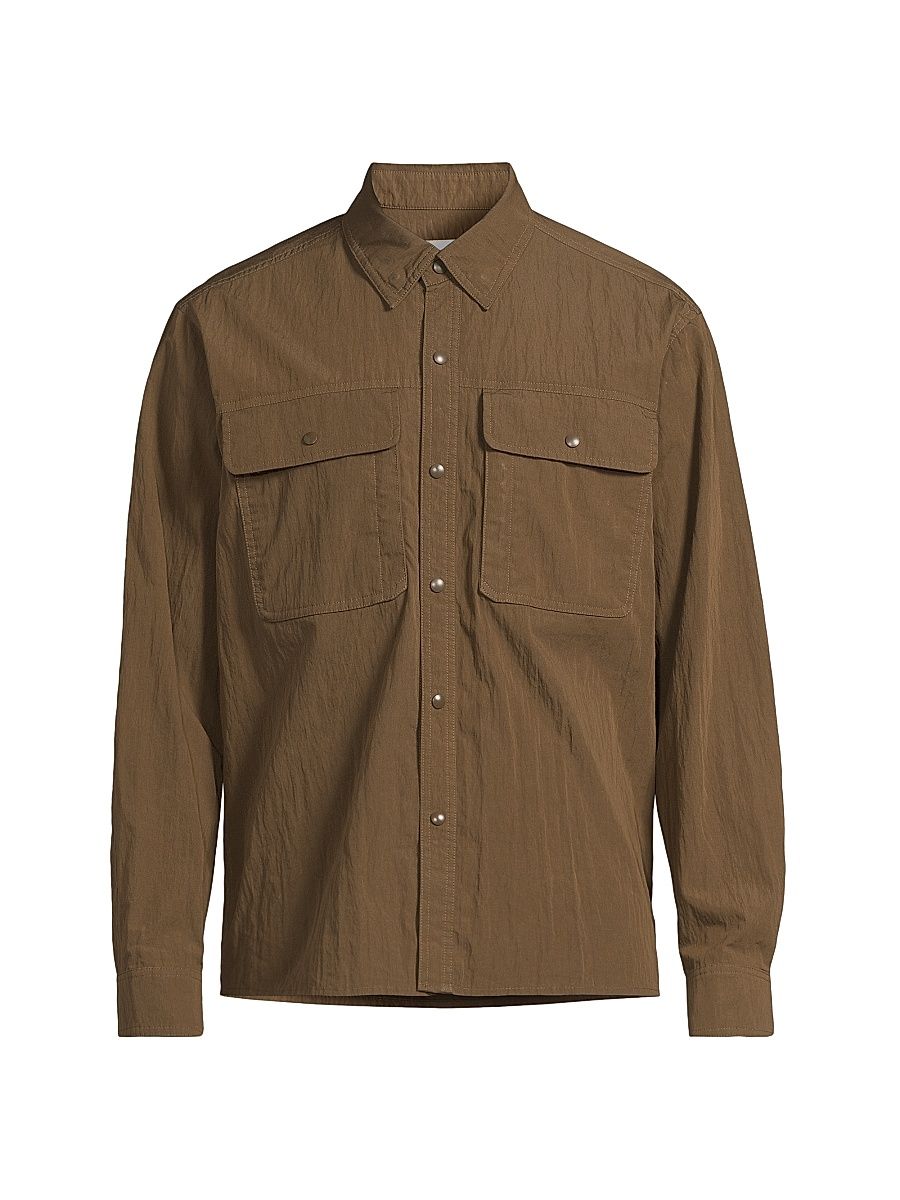 Men's Cotton-Nylon Shirt - Brown - Size Medium