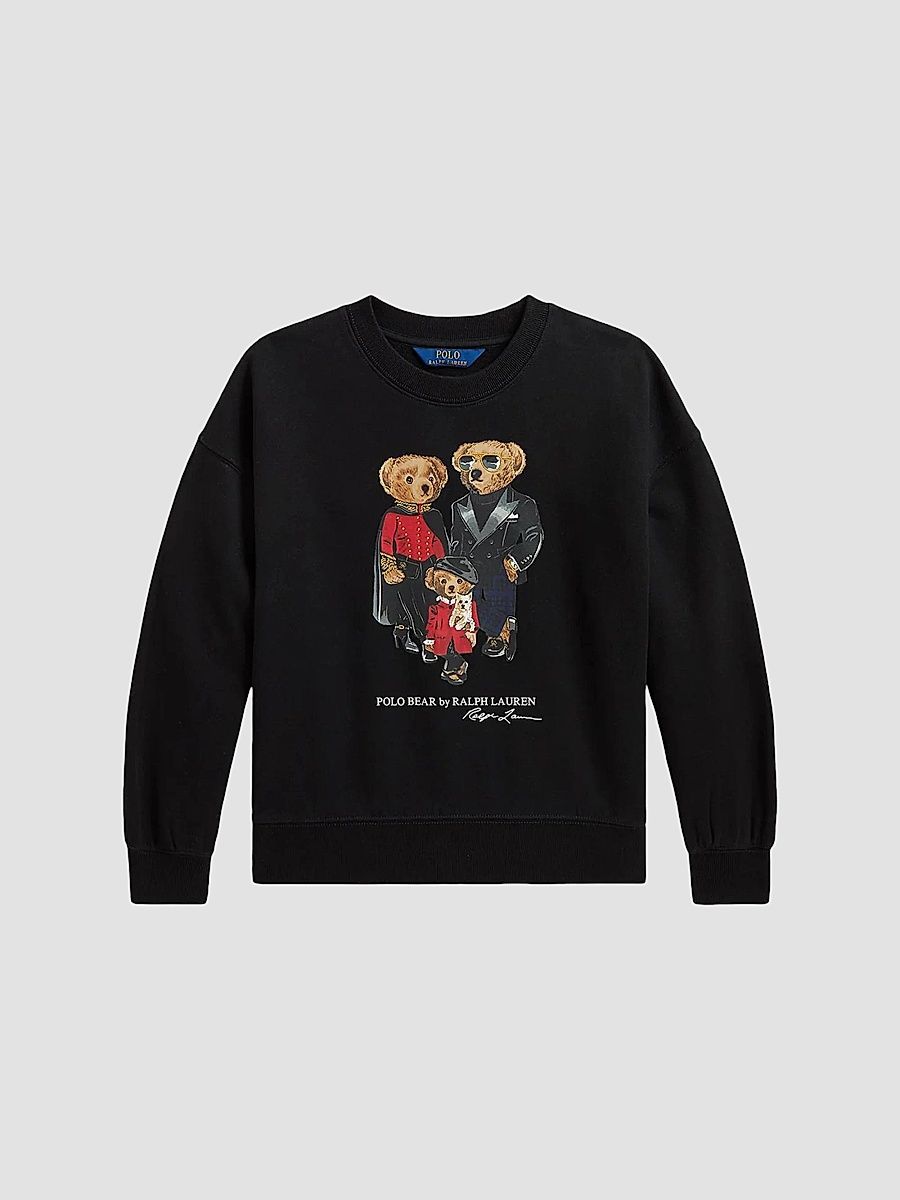Polo Ralph Lauren Girl's Little Girl's & Girl's Polo Bear Family Sweatshirt - Polo Black - Size 6