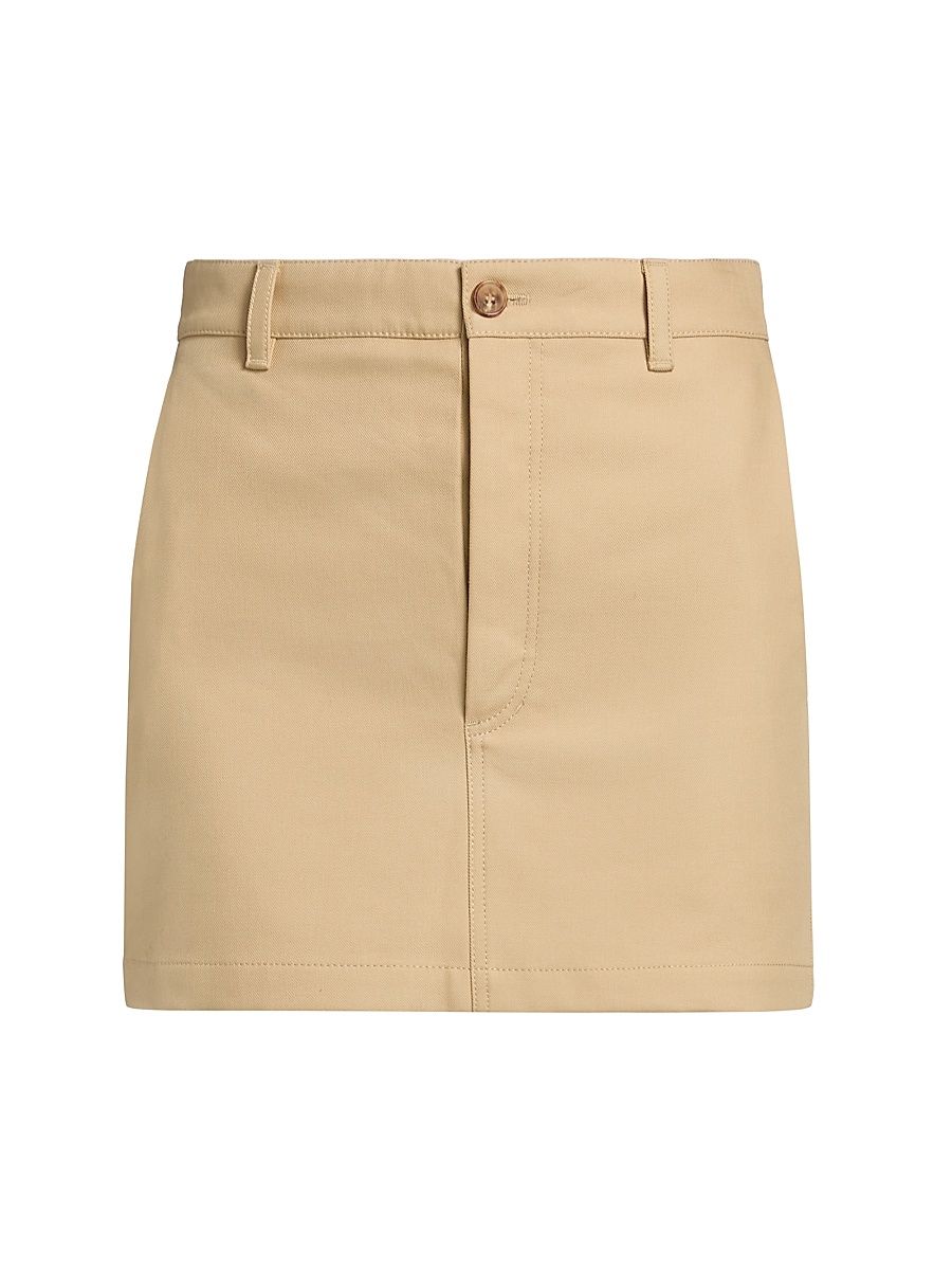 Women's Drill Cotton Twill Miniskirt - Khaki - Size Large
