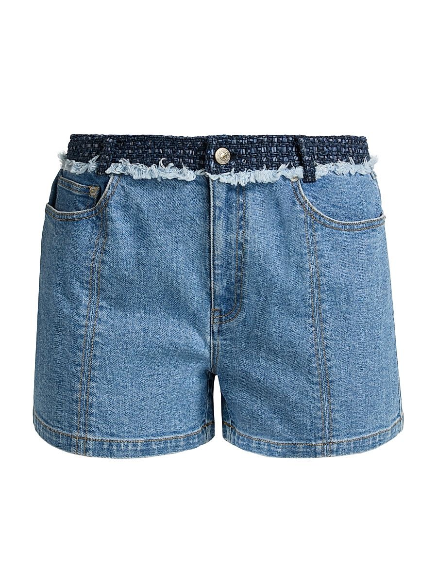 Women's Vinny Raw-Edge Denim Shorts - Blue Haze Indigo Multi - Size 16