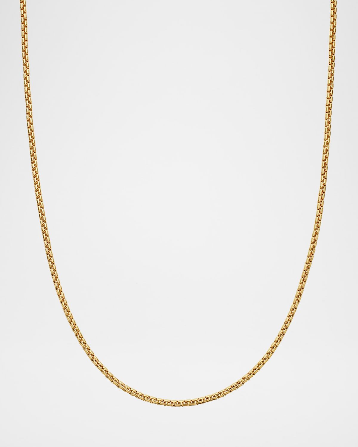 Men & apos;s Box Chain Necklace in 18K Gold, 1.7mm, 24"L