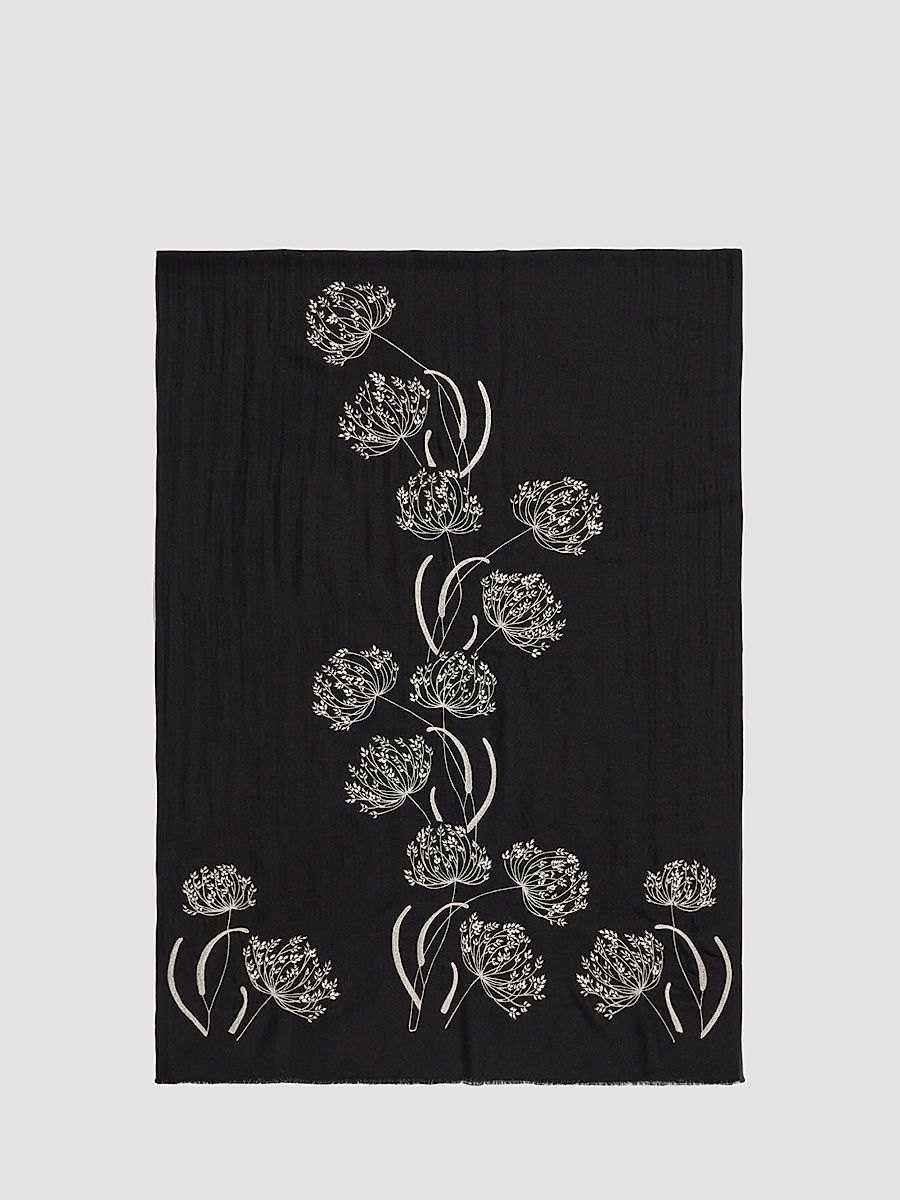 Women's The Wild Pearl Wool Scarf - Black Silver