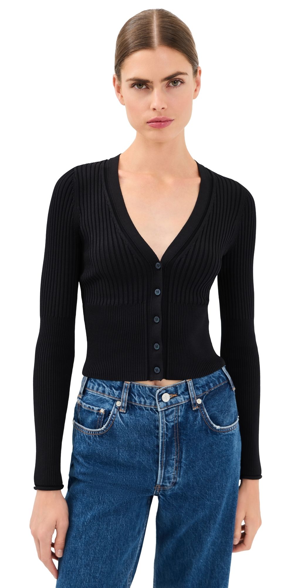 SIMKHAI Ailany Shrunken Cardigan Black XS
