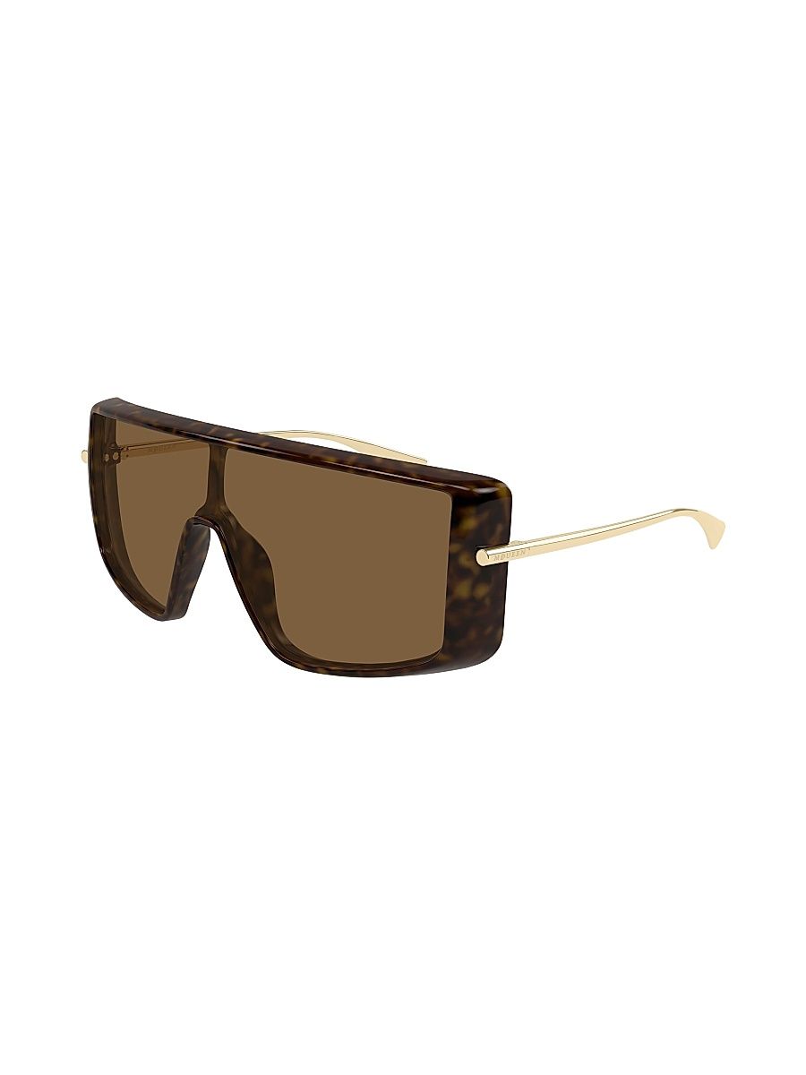 Women's T-Bar Visor 99MM Rectangular Sunglasses - Havana Brown