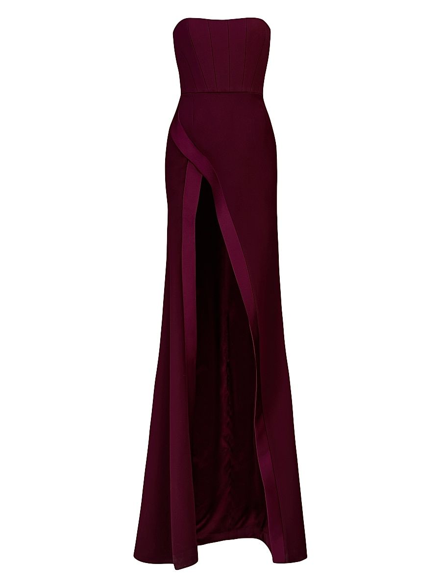 Women's Nefertiti Strapless Gown - Dark Maroon - Size 4