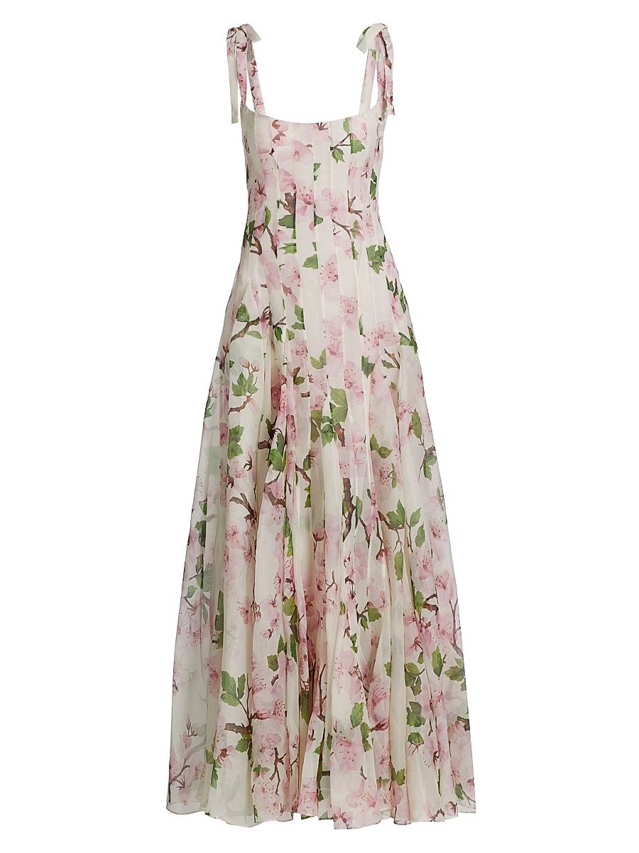 Women's Cherry Blossom Organza Gown - Pink Ivory - Size 10