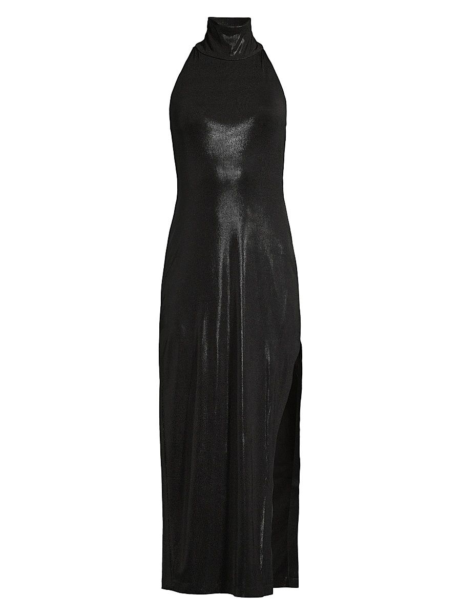 Women's Halter Neck Gown - Black - Size Large