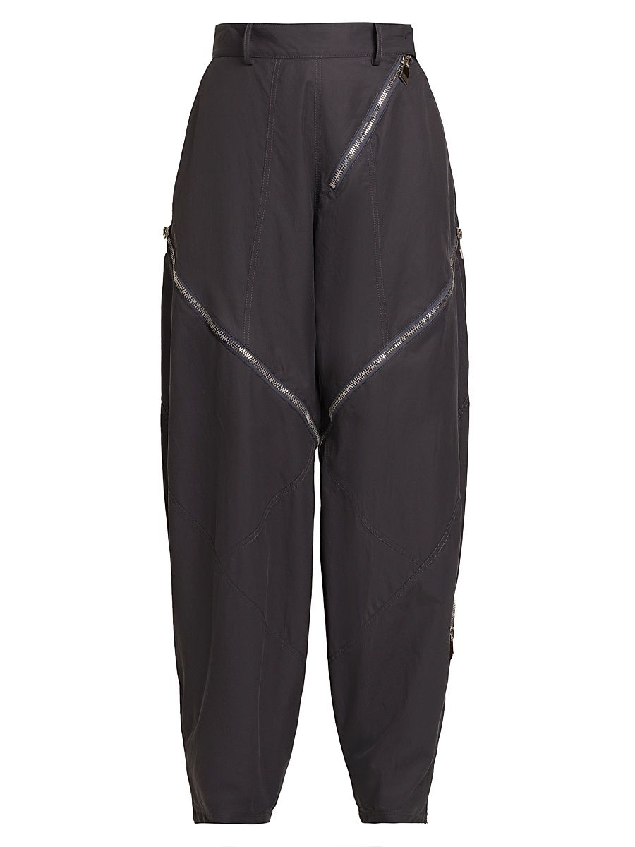 Women's Canvas Zip Parachute Pants - Dark Grey - Size 10