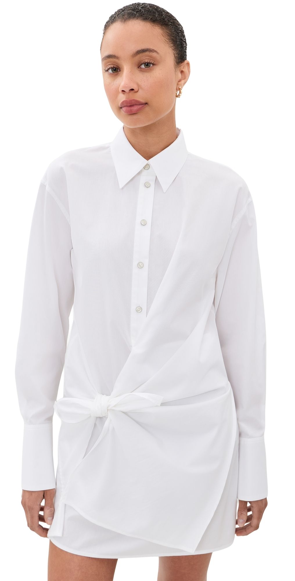 Helmut Lang Knot Shirt Dress White L