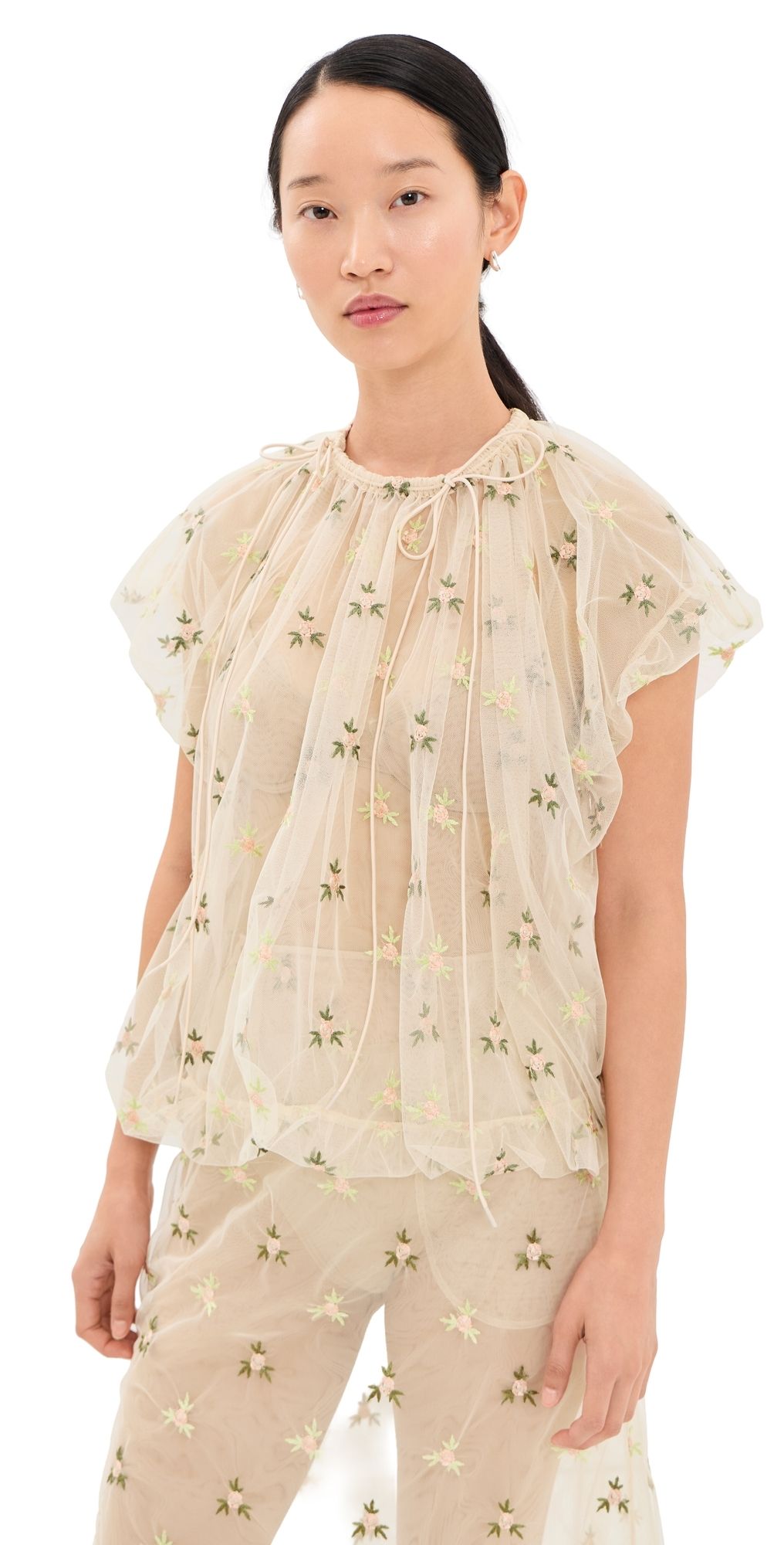 Simone Rocha Gathered Cord Top Nude 10