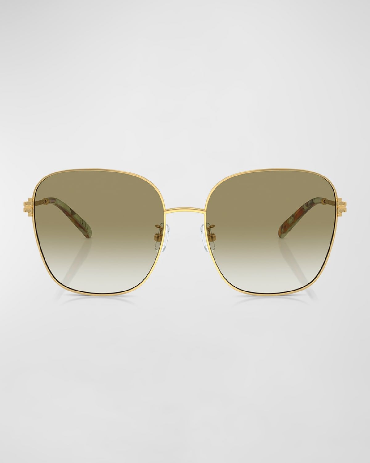 Twisted Gradient Metal Square Sunglasses