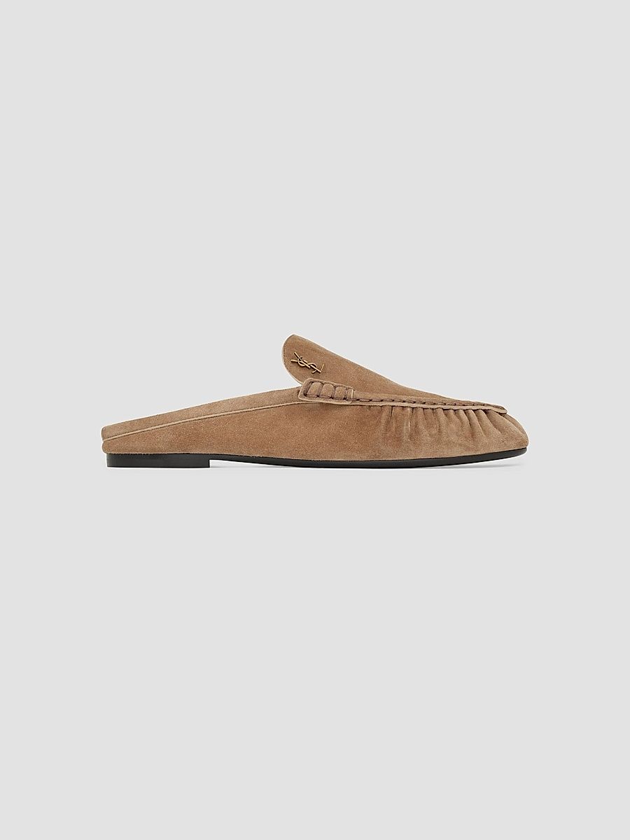 Saint Laurent Women's Le Loafer Mules in Suede - City - Size 9.5