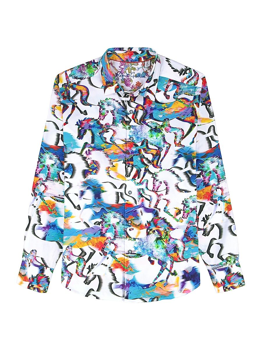 Men's Mane Event Stretch-Cotton Button-Front Shirt - Size XXL