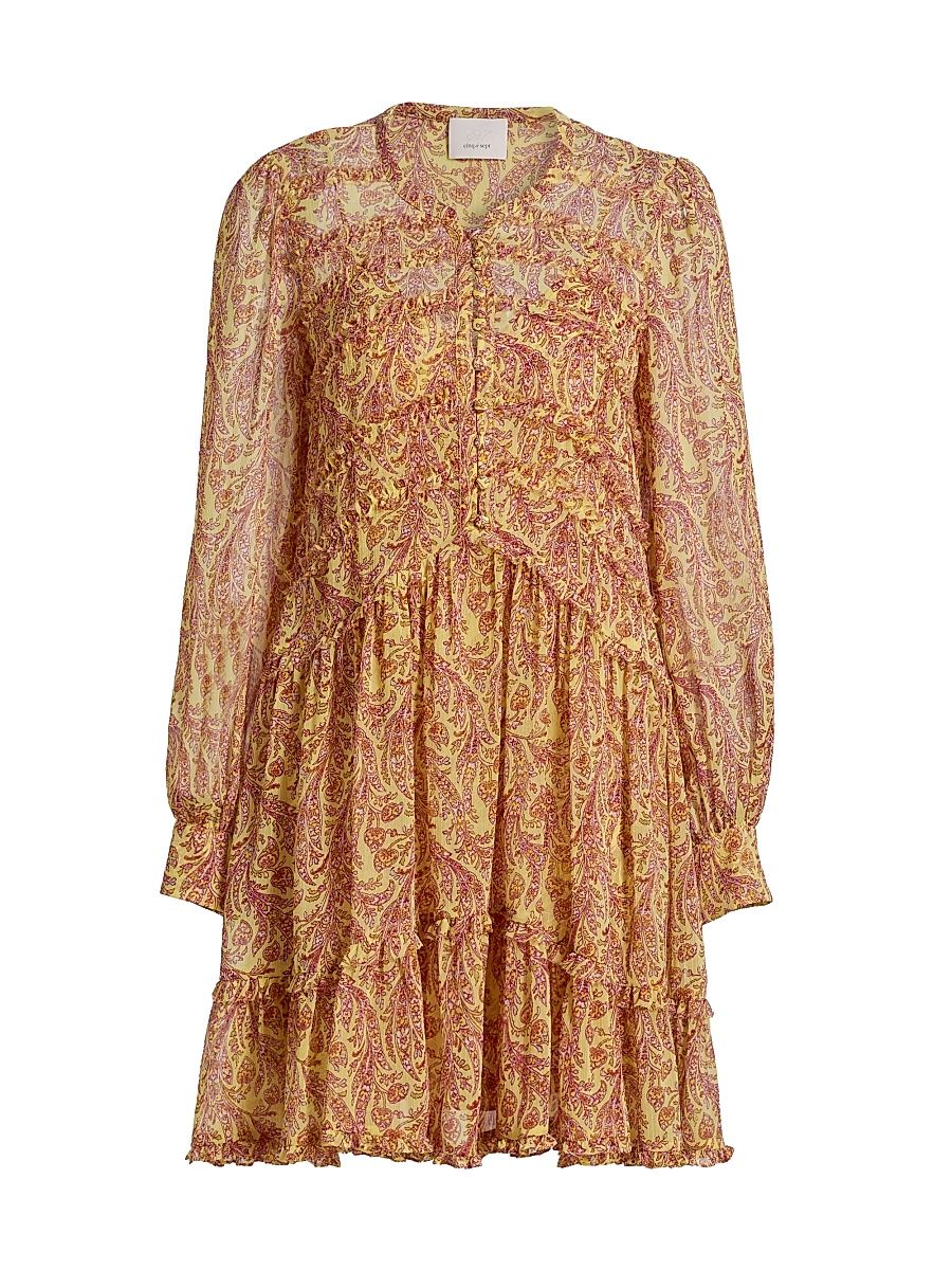 Women's Rivie Charming Paisley Minidress - Lemon Grass Multi - Size 12