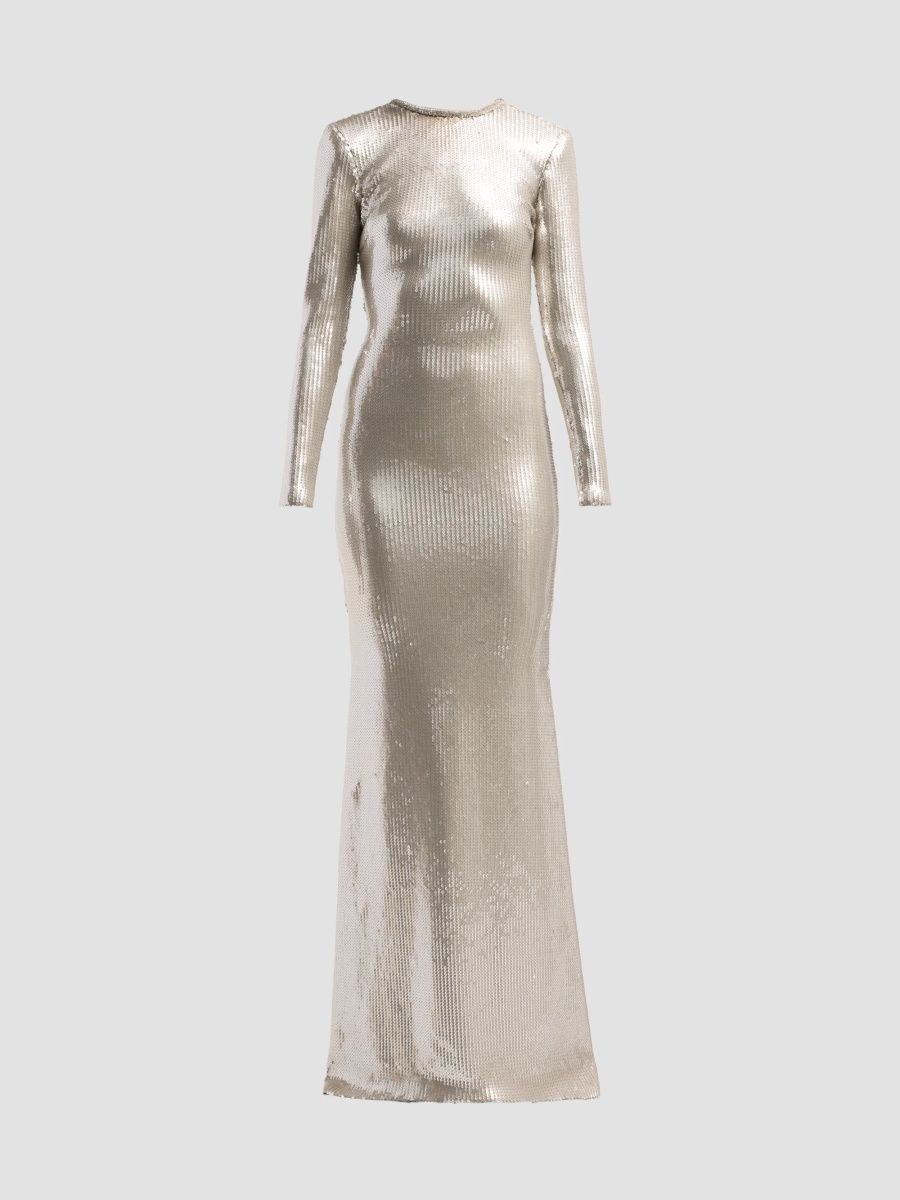 Atelier Prabal Gurung Women's First Light Sequined Gown - Silver - Size 4