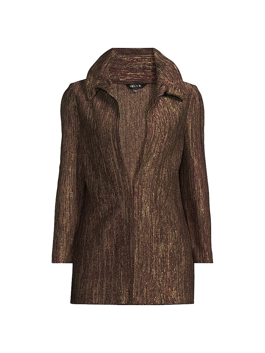 Women's Heritage Metallic Striped Jacket - Sangria - Size XL