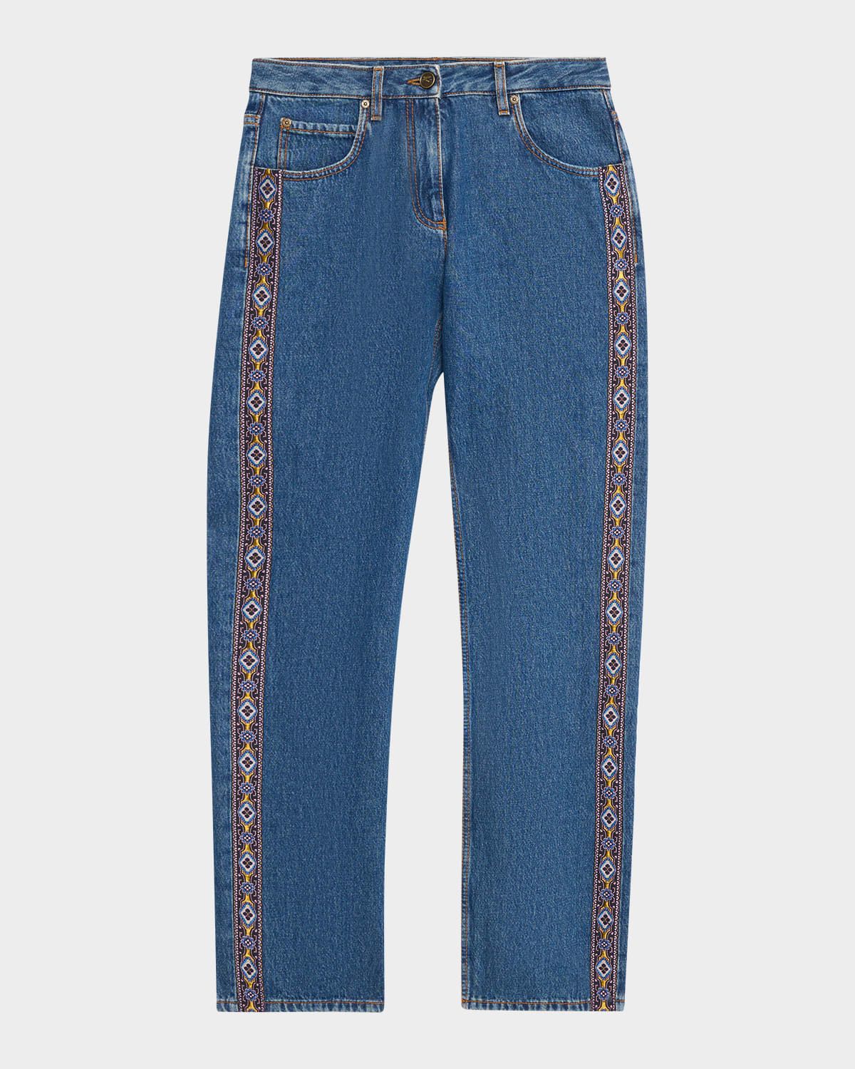 Mid-Rise Mom Fit Straight-Leg Jeans