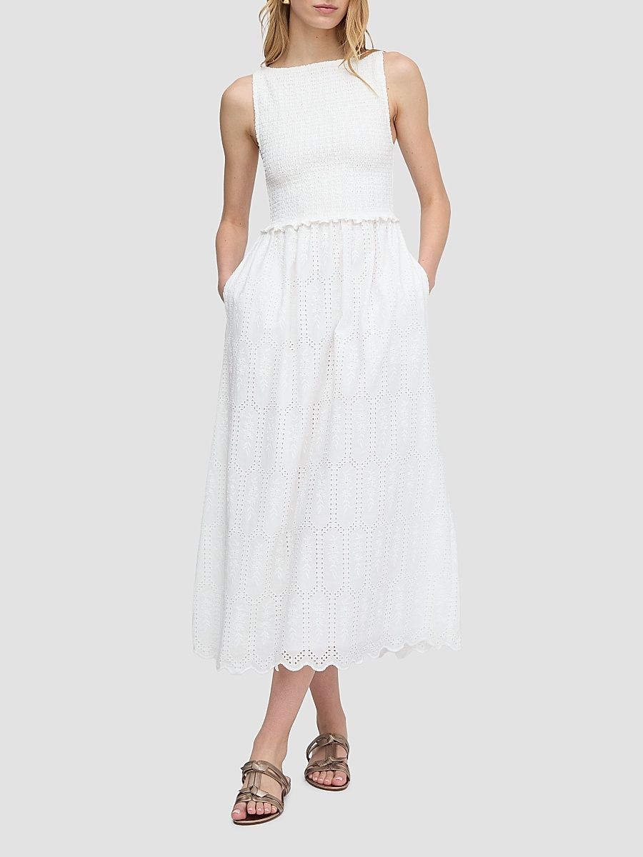 Women's The Christina Nap Dress - White Trellis Broderie - Size XXXL