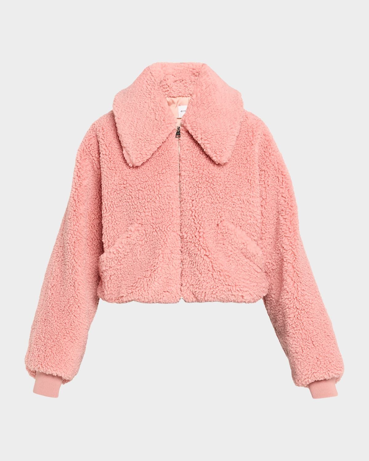 Faux Fur Cropped Bomber Jacket