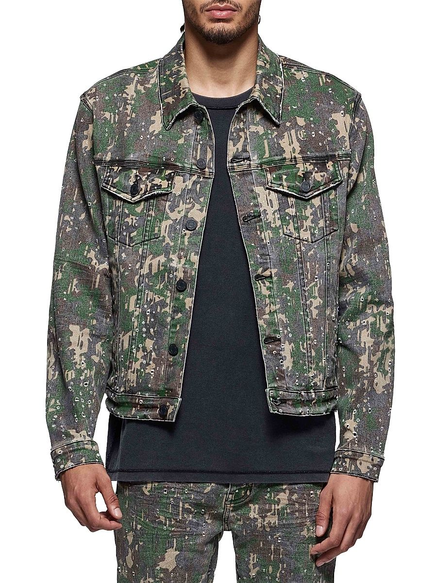 Men's Militaire Buckshot Trucker Jacket - All Over Print - Size XL