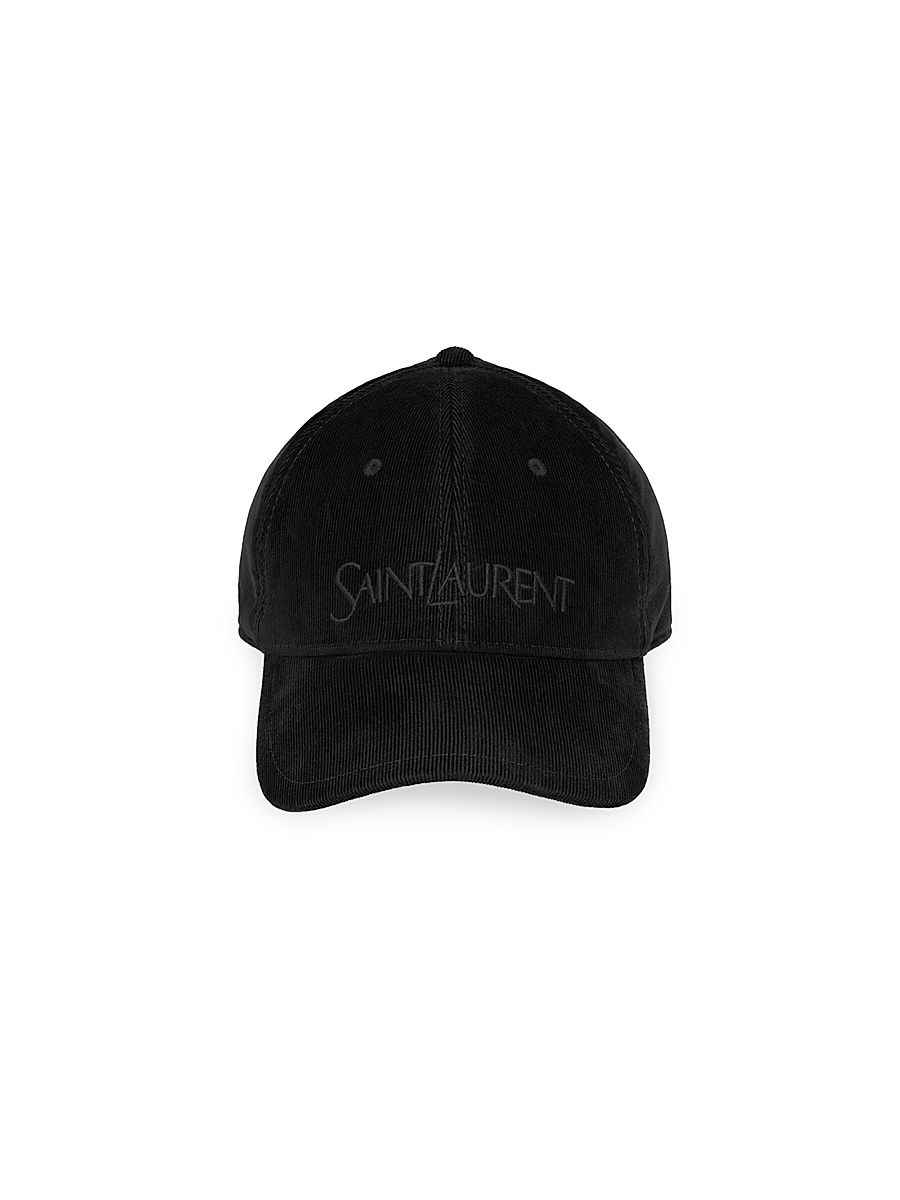 Men's Vintage Baseball Cap In Corduroy - Black - Size Medium