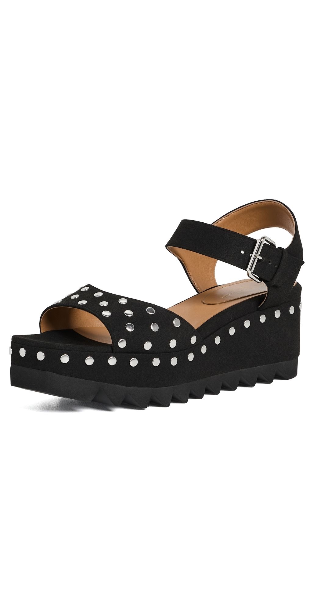 Stella McCartney Elyse Alter Suede Sandals with Studs Black 38