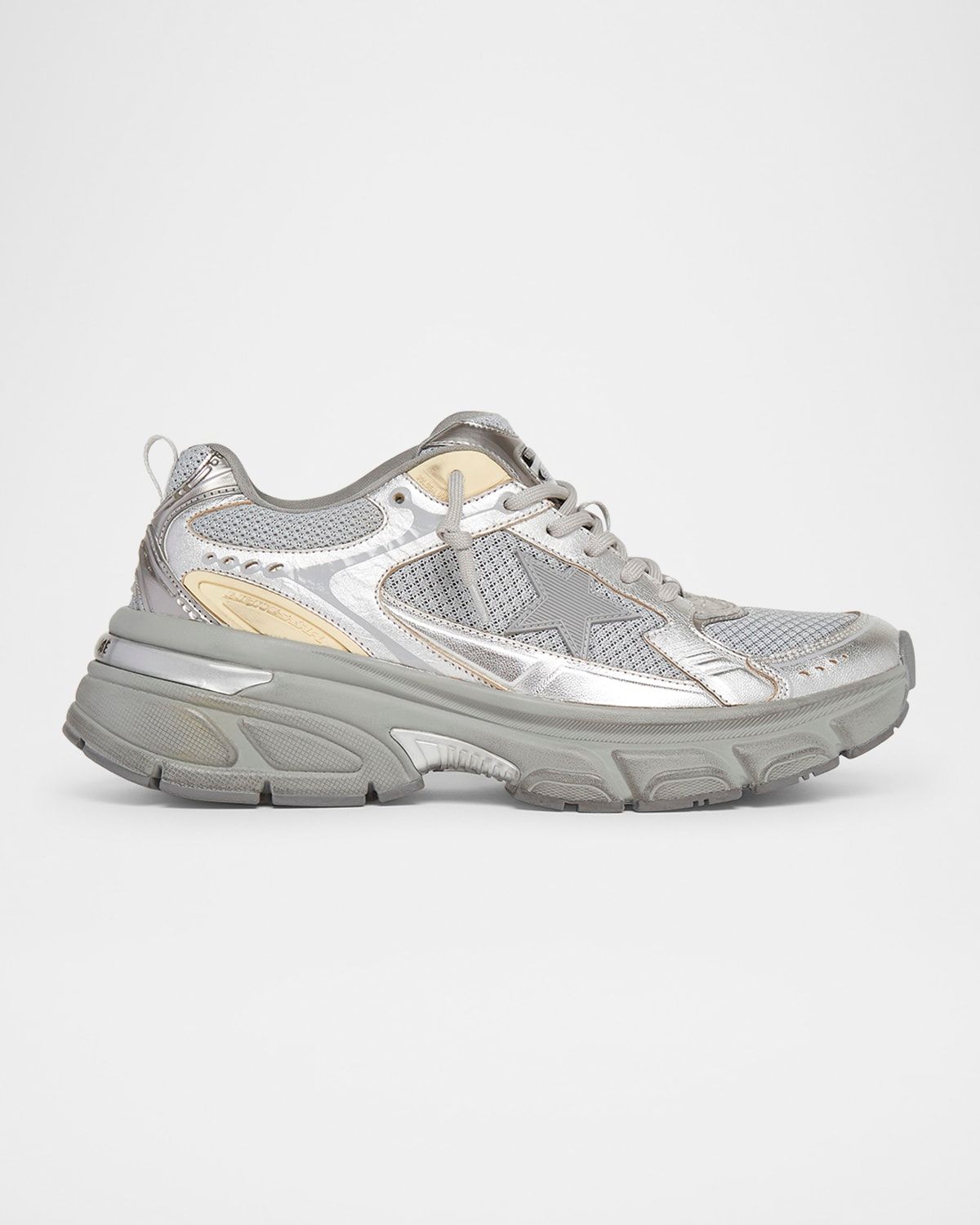 Lightstar Net Metallic Leather Runner Sneakers