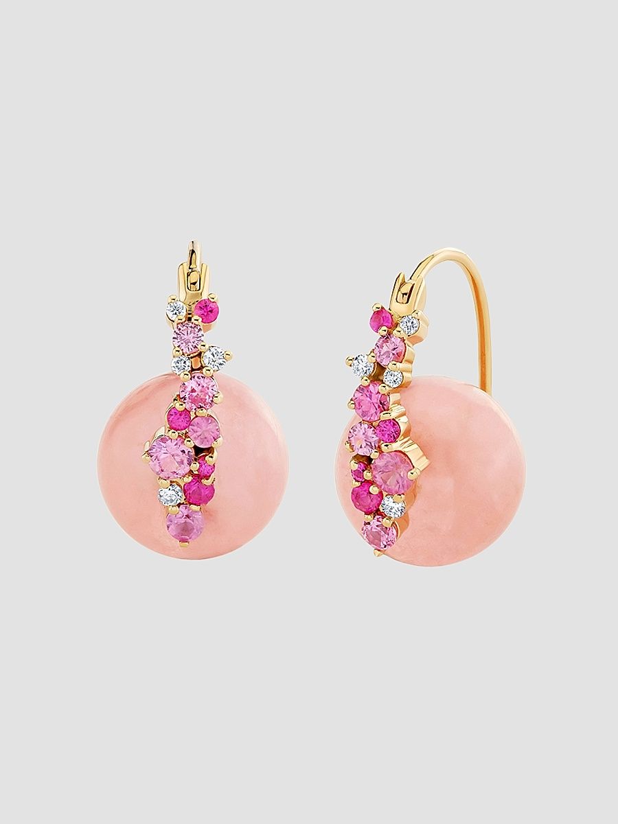 Women's Cocktail 14K Yellow Gold Morganite, Sapphire & 0.87 TCW Diamond Drop Earrings - Gold