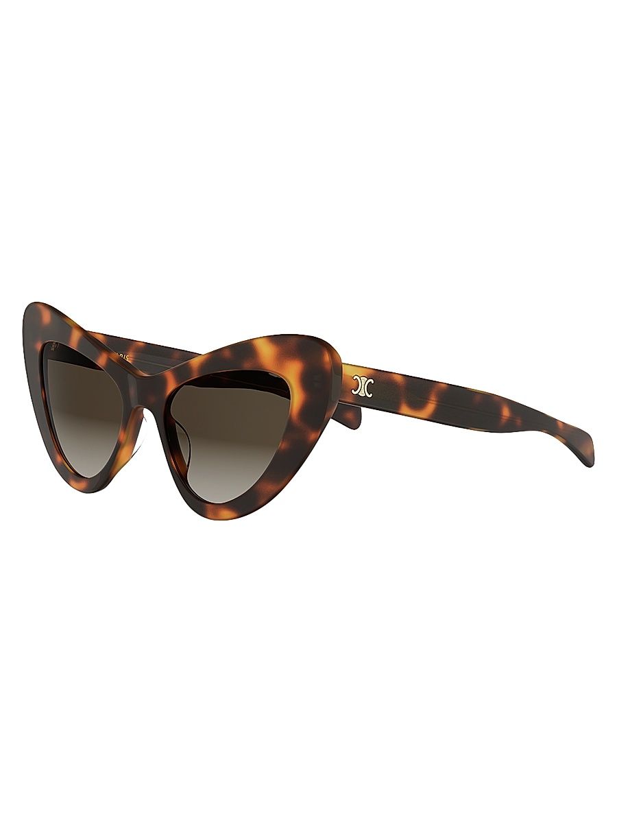 Women's Triomphe Mini HD 52MM Cat-Eye Sunglasses - Blonde Havana Gradient Brown