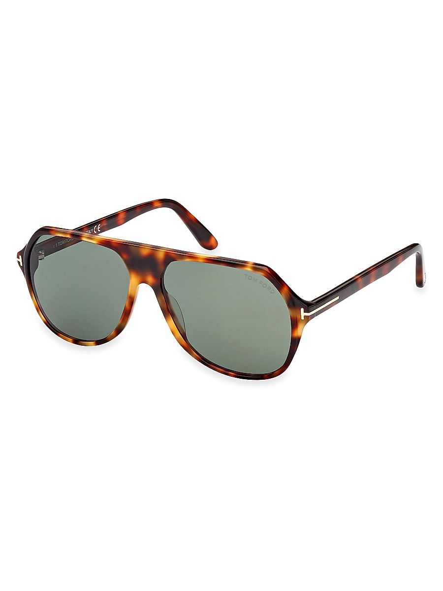 Men's Hayes 59MM Pilot Sunglasses - Black Brown