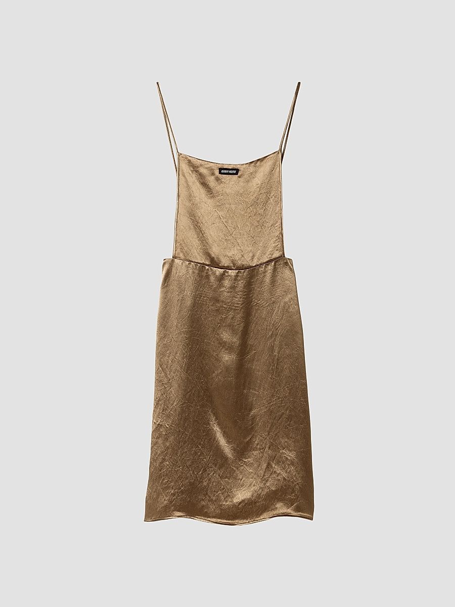 Women's Satin Dress - Brown - Size 4