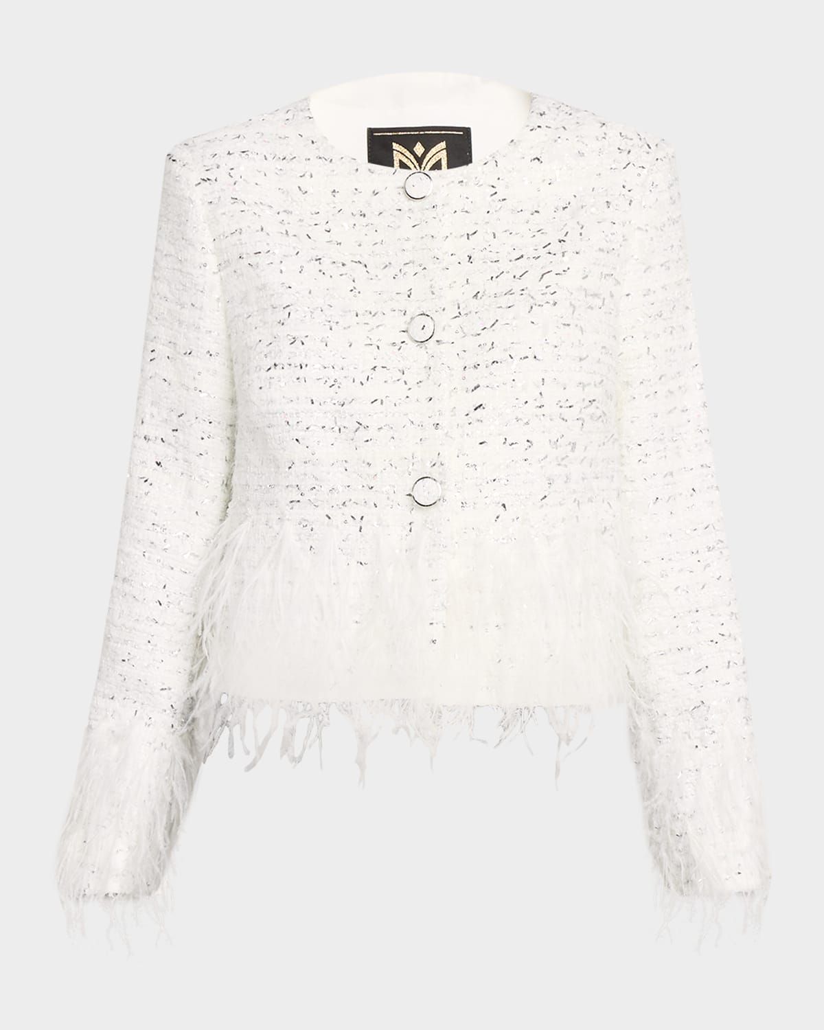 Richele Metallic Tweed Button-Front Jacket