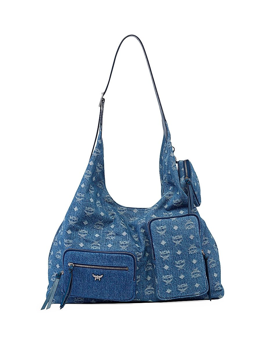 Women's Aren Denim Shopper Shoulder Bag - Denim Blue