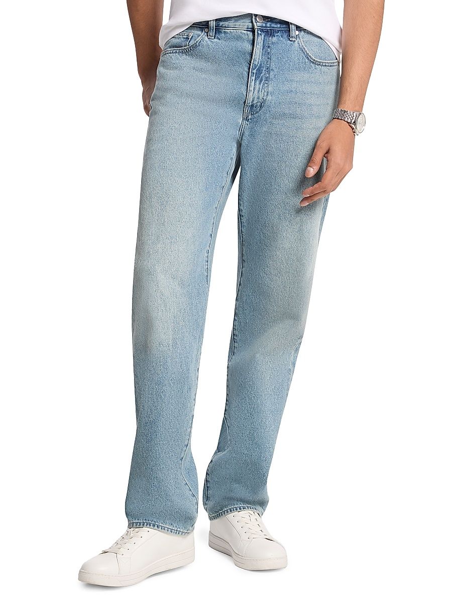 Men's Finn Stretch-Cotton Straight-Leg Jeans - Horizonwash - Size 40