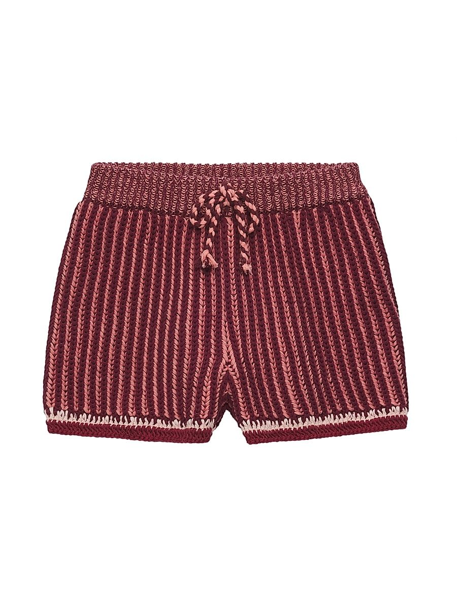 Baby Girl's, Little Girl's & Girl's Mahon Knit Shorts - Red Stripe - Size 12