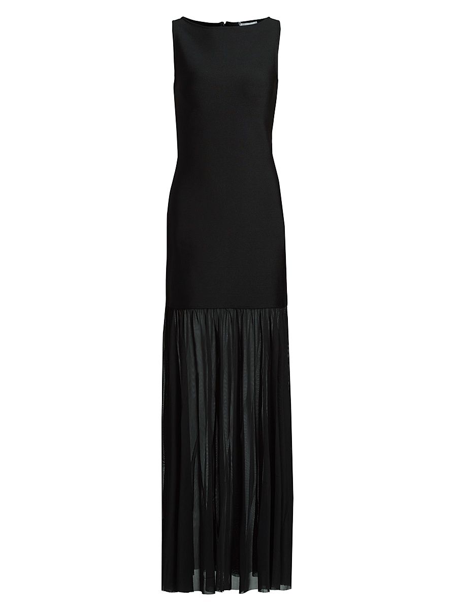 Women's Athen Sleeveless Chiffon Skirt Cocktail Dress - Black - Size Large