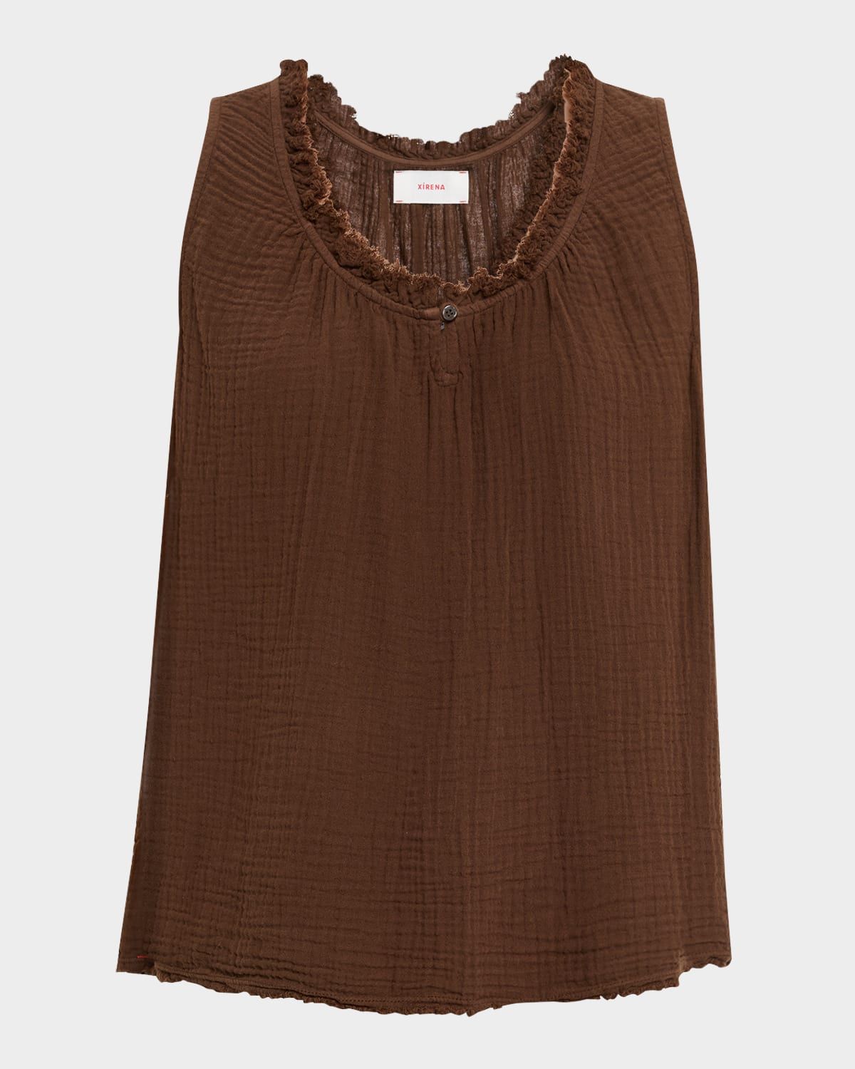 Rosie Ruffle-Trim Cotton Gauze Top