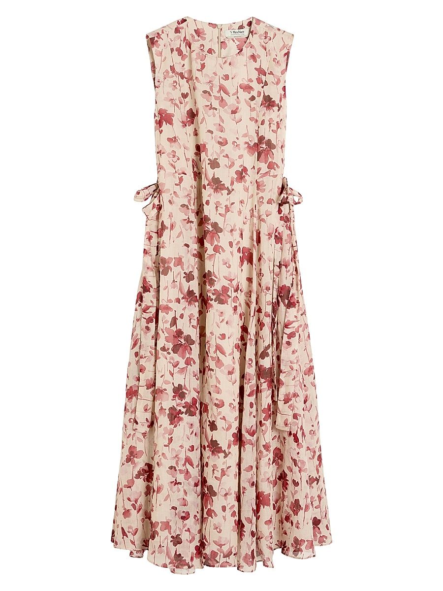 Women's Printed Ramie Canvas Dress - Pink - Size 16