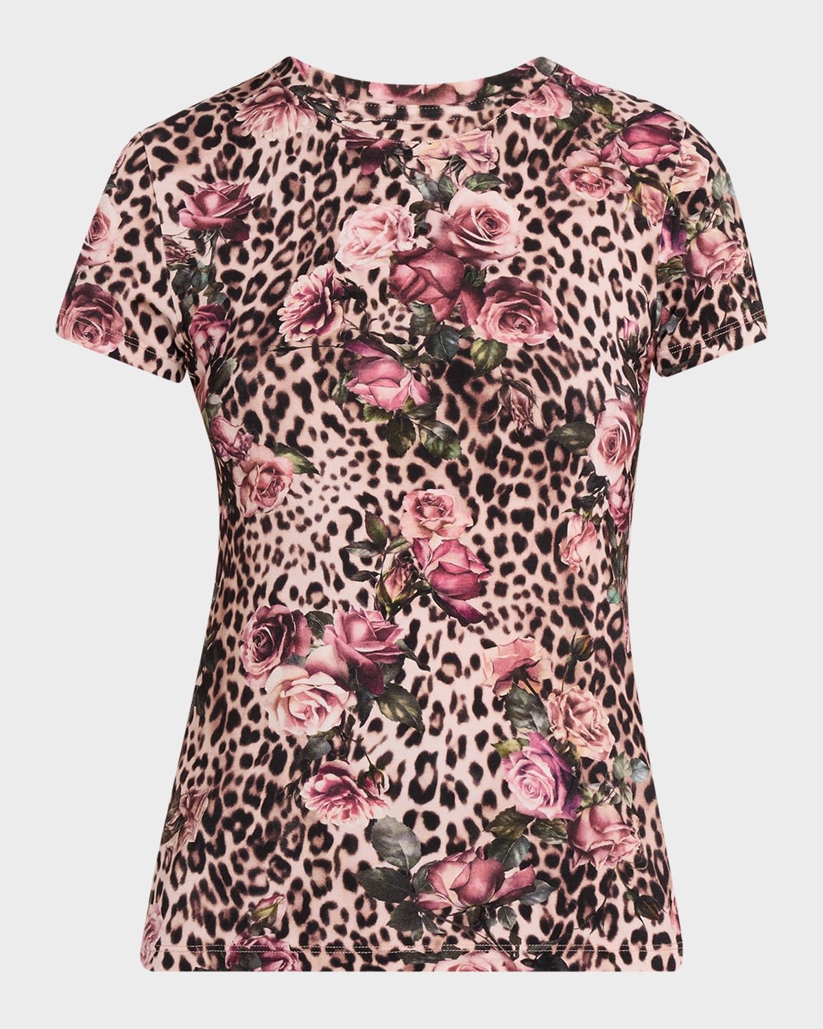 Ressi Short-Sleeve Floral Leopard Tee